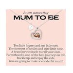 FABUNORA 925 Sterling Silver chain Pendant & Baby Feet Heart Necklace To An Amazing Mum to Be, Necklace For Mother With Message Card,