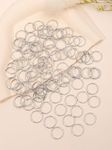 Plenteous Hair Braid Clip, Hair Ring, Multi-shapes Pendant Dreadlock Braid Hair Beads Braids Hair Rings Hoop Style Hair Accessories For Girls (40 pc silver Ring)