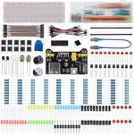 Serplex® 480Pcs Electronics Component Fun Kit with Jumper Wire, Power Supply Module, Precision Potentiometer, 830 tie-Points Breadboard Upgraded Electronics Fun Kit Compatible with STM32, Raspberry Pi