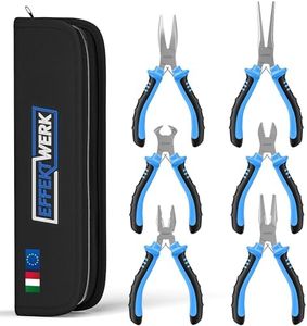 Effektwerk Set di mini pinze da 6 pezzi, per guardalinee, becchi lunghi, becchi ad ago, becchi piegati, taglio diagonale e tronchesi, kit di attrezzi per riparazioni elettroniche