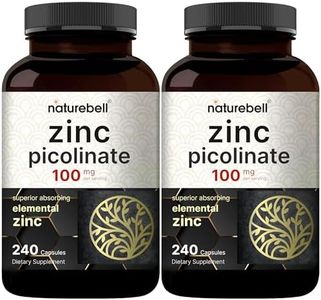 NatureBell Zinc Picolinate 100mg, 480 Count Capsules - Supports Immune System and Enzyme Function