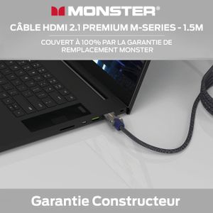 Monster 1.5m HDMI 2.1 Cable – High-Speed, Blue