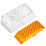 Kofarrten RV Exterior Lights, 12V Energy-Saving LED RV Porch Utility Light with Switch, Replacement Lighting for RVs, Trailers, Campers, 5th Wheels. Clear and Amber Lenses (1 Pack)