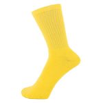 ZAKIRA Finest Combed Cotton Terry Lined Athletic Sports Crew Socks for Men, Women, 7-12 (US), Yellow