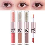 Erinde [3PCS] Liquid Glitter Matte Eyeshadow, Liquid Glitter Eyeliner and Matte Cream Eyeshadow 2 in 1, Quick Drying, Easy to Apply, Long Lasting Korean Shimmer Matte Eyeshadow Eye Makeup