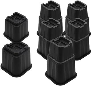 MYMULIKE Bed Risers 8 Inch, Elevation in Height 3, 5, 8 inch, Stackable Bed Frame Risers, Heavy Duty Support Up to 8000 lbs Furniture Risers 12 Pack for Table, Couch, Desk, Chair