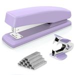 Deli Stapler, Desktop Stapler, Office Stapler, 20 Sheet Capacity, Includes 1000 Staples and Staple Remover (Purple)