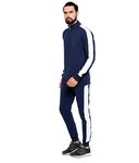 Maniac Printed Men's Navy Blue Co-Ords Tracksuit (Large L Size)