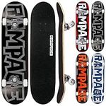 Rampage Skateboard Block Logo Red Skateboard for Kids - Skateboard for Kids, Boys, Girls and Teens Ideal Pro Skateboard for Beginners Learning Stunts.