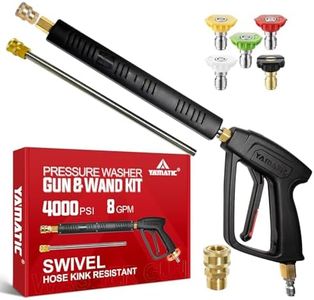 YAMATIC Pressure Washer Gun with 3/8" Swivel Quick Connector & M22-14mm Fitting, Flexible Extension Wand Replacement for Most Power Washer, 40 Inch, MAX 4500 PSI