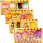 BAZIC Products 3D Erasers, Food Pencil Erasers (4/Pack), 96 Count for Bulk Prizes, Prize Box, Treasure Box, Classroom Must Haves
