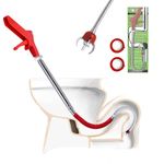 Aozzy Toilet Pipe Drain Cleaner 1.77 m - Crank Toilet Unblocker with Eagle Claw - Plumber's Snake Unblocker Ideal for Removing Debris and Clogs Hair from Drains..