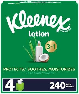 Kleenex Lotion Facial Tissues with Coconut Oil, 4 Cube Boxes, 60 Tissues Per Box, 3-Ply