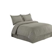 Cozy Beddings BH5011-3F Hotel 4 Plus 1 Size Duvet Set Full Light Grey