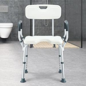 Medical Shower Chair Adjustable Bathtub Tub Bench Bath Seat Shower Stool with Back and Armrests Bathroom for Pregnant Elderly Seniors