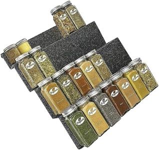 LYNK PROFESSIONAL® Spice Drawer Organizer - Heavy Gauge Steel 4 Tier Spice Rack - Drawer Insert Tray for Spice Jars, Herbs and Seasoning - Kitchen Cabinet Drawer Storage - Silver Metallic, Large