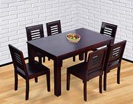 MURALICRAFT Murali Craft Wooden Dining Table 6 Seater for Dinning Room| Six Seater Dinning Table with 6 Chair for Home & Restaurant | Dining Room Sets | Sheesham Wood, Walnut Brown Finish