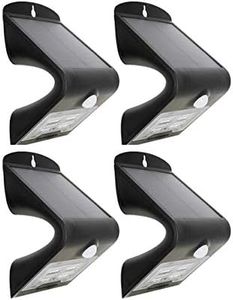 Solar Basics LED Outdoor Solar Security Wall Light for Steps and Stairs, Bright Motion Sensor Light and Accent Dusk-to-Dawn Modes, Weatherproof Resin Casing (4-Pack)