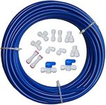 Malida Water Purifier Quick Connector,RO Water 1/4 tubing, RO Water Filter Fittings, 1/4 inch tubing Blue 10 Meters + Quick Connect 12pcs