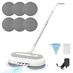 DEWINNER Cordless Electric Mop, Dual-Motor Spray Mop, Dual Spin Floor Mop with 300ML Water Tank & Headlight, Speed Mop for Hardwood Tile Floors, 6 Replaceable Pads, Measuring Cup and Funnel