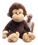 Big Plush Giant Stuffed Monkey - Large 4-Foot Extra-Soft Jumbo Plush Animal - 48 Inches / 122 Centimeters - Huge-Sized Gigantic Animals - Oversized Monkeys - Hug This Full-Size Pet Ape