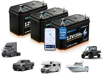12V 120Ah LiFePO4 Dual Purpose Starting Battery, 1200A Peak Cranking Power