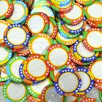 Chocolate Casino Poker Chips Assorted Coins - Las Vegas Casino Coins in Colorful Foil - 1 Pound