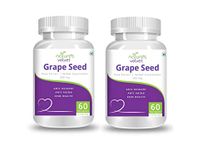 Natures Velvet Grape Seed Pure Extract 500 mg, 60 Veggie Capsules Pack of 2