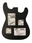 Rise8 Studios Guitar Body Shaped Music Picture Frame for 4x6 and 3x4 Photos (Black Wood Color)