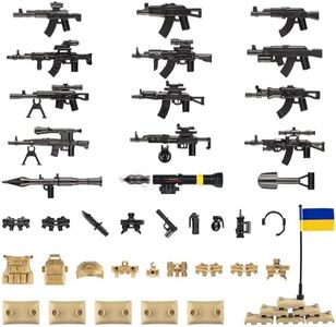 MaozyHomie Toy Soldiers Figures UK Army Battle Toy Set - Weapons Pack Military Weapon Battle Building Blocks Compatible with Major Brand, Ukrainian Weapons(62pcs)