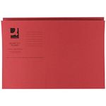 Q-Connect Medium - Weight 250 gsm Foolscap Square Cut Folder - Red (Pack of 100)