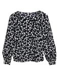 Marks & Spencer Printed Crew Neck Blouson Sleeve Blouse T411461WBLACK Mix (S)