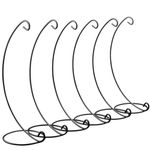 DaskFire 13in Ornaments Display Stands for Large Art Craft, Heavy Glass Crystal Witch Ball Holder, Big Christmas Decoration Halloween Decor Hanging Hook, Patio Planter Terrariums Iron Hanger, 6 Pack