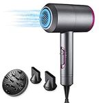 Xxtylo Hair Dryer 2000W Professional Ionic Hairdryer with Diffuser, Powerful AC Motor Fast Drying Blow Dryer for Women/Men, 3 Heating 2 Speed 1 Cool Button, 2 Nozzles 1 Styling Brush