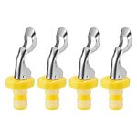 sourcing map Wine Stoppers, 4Pcs 16mm/0.63" Expanding Manual Beverage Stoppers Silicone Vacuum Bottle Stopper Reusable Wine Bottle Airtight Seal Plug for Champagne, Beer, Soda (Yellow White)