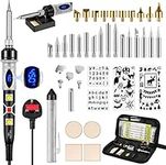 Pyrography Pen Kit 43Pcs,Wood Burning Kit 80W with Adjustable Temperature 200~450℃,Pyrography Wood Burning Tool Set DIY for Embossing/Carving/Soldering/Pyrography