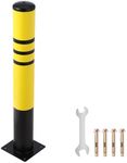 GAOMON 36" x 4.5" Safety Bollard, 1 Pack of Safety Bollard Post, Yellow Powder Coat Pipe Steel Safety Barrier with 8 Free Anchor Bolts, Perfect for Traffic-Sensitive Area