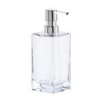 OGGI Soap & Lotion Dispenser, Clear, Chrome, 1 Count (Pack of 1)