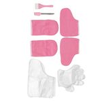 Paraffin Wax Bath Set, Paraffin Wax Bath Gloves Set,Paraffin Wax Bath Gloves, Wax Hand Foot Liners Paraffin Pink Flannel Keep Warm Disposable Gloves Wax Mitts Foot Set