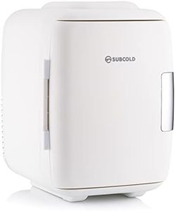 Subcold Classic4 Mini Fridge - Cooler & Warmer | 4 Litre/6 Cans | AC+USB | Portable Small Fridge for Skincare, Bedroom, Dorm, Car, Travel (White New)