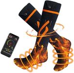 Heated Socks for Men Women Rechargeable Washable APP Control 5000mAh Battery Fast Heating Temperature Adjustable Electric Thermal Socks for Camping Fishing Cycling Skiing Skating Hunting Hiking