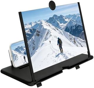 12 "Screen Magnifier Amplifier,3D HD Mobile Phone Magnifier Projector Screen for Movies,Videos,Foldable Mobile Phone Holder with Screen Magnifier,Supports All Smartphones (Black)