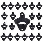 Jumiok 24 Packs Black Wall Mounted Beer Bottle Opener Cast Iron Bulk for DIY Man Cave Patio Bar