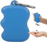 Springer Dog Treat Pouch for Effort-Free Squeeze Dispensing - Easy-Fill, Food-Grade Silicone Treat Pouches for Pet Training - Includes Carabiner-Blueberry