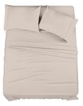 Casavia - Premium Bedding Sets- 400 Thread Count- Soft Sateen 100% Cotton - Twin XL 4 Piece Sheet Sets, 4 Pc Bedding for Kids, Dorm Rooms & Adults, Deep Pocket, Easy Fit, Twin XL Bed Sheets - Taupe