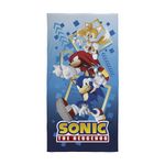 Character World Official Sonic the Hedgehog Kids Towel | Super Soft Feel, Bounce Design | Perfect The Home, Bath, Beach & Swimming Pool | One Size 70cm x 140cm | 100% Cotton