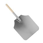 Metal Pizza Peel Shovel 12 Inch Wide Aluminium Paddle with 10 Inch Wooden Handle - Outdoor Indoor Pizza Oven Traditional Style Homemade Professional Pizzas - by Argon Tableware