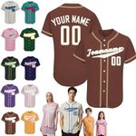 Custom Baseball Jersey Customise Logo Personalised Softball Jerseys Shirts Pinstripe Baseball Uniform for Men Women Youth,09 Brown