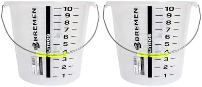 10L Measuring Bucket with Handle | Multipurpose Large Container, Heat & Chemical Resistant (-40°C to 200°C) for Industrial and Home Use（2 pack）