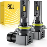 RCJ 9005 Light Bulbs, HB3 Bulbs 100W 30000LM Super Bright Bulb with Cooling Fan, 6000K Cool White Fog Lights, Plug and Play, Pack of 2
